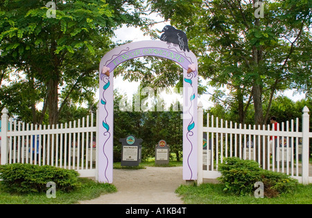 The Flavor Cemetery at Ben and Jerrys Ice Cream factory in Waterbury Vermont Stock Photo