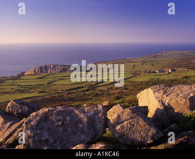 View north from Carn Galver near Zennor in West Cornwall England UK Stock Photo