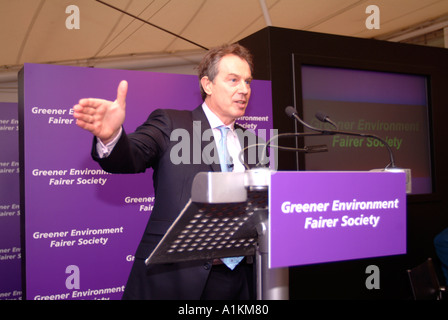 Prime Minister Tony Blair speaking at an environment conference London, UK. March 2005. Stock Photo