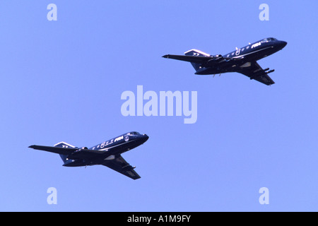 Dassault Falcon 20 Mystere operated by FR Aviation in a formation flypast at Fairford RIAT. Stock Photo