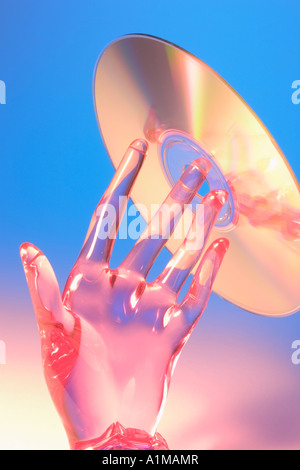 Hand Model with CD Stock Photo