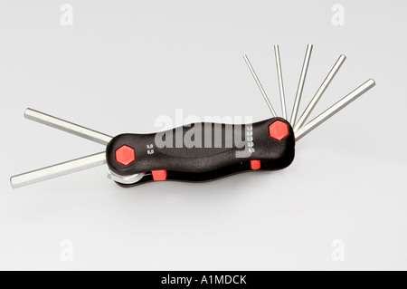 hex key Allen key tool hexagonal cross section bolts screws hexagonal socket head internal wrenching hexagon drive Stock Photo