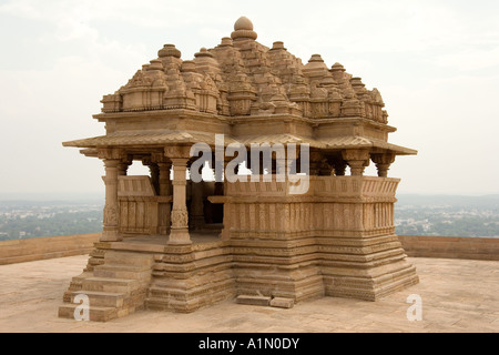 Saas Bahu Temple within the grounds of Man Mandir Palace in Gwalior Fort in Central India Stock Photo