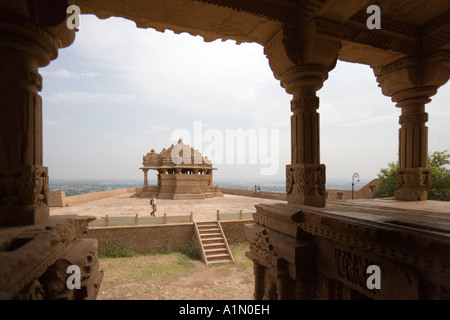 Saas Bahu Temple within the grounds of Man Mandir Palace in Gwalior Fort in Central India Stock Photo