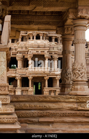 Saas Bahu Temple within the grounds of Man Mandir Palace in Gwalior Fort in Central India Stock Photo