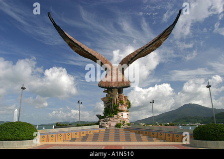 The giant Eagle statue in Eagle Square Dataran Lang the jetty Langkawi Island Malaysia Asia Stock Photo