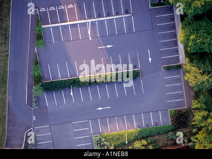 aerial  view of empty car park Stock Photo