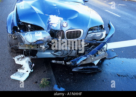 Front of Crashed Car. Stock Photo