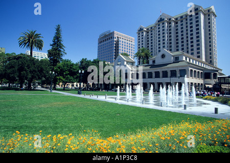 Plaza de Cesar Chavez San Jose Silicon Valley California USA Stock Photo