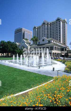 Plaza de Cesar Chavez San Jose Silicon Valley California USA Stock Photo