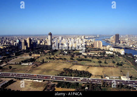 Cairo downtown and the Nile river, aerial view, Egypt Stock Photo - Alamy