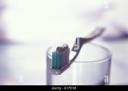 Toothbrush with toothpaste Stock Photo