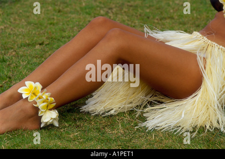 Honolulu, Hawaiian Native Girl, Hula Skirt Stock Photo