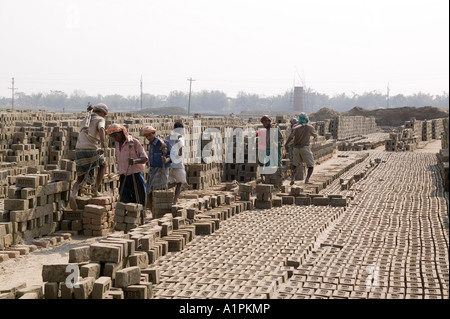 A brick making factory in northern Bangladesh Stock Photo