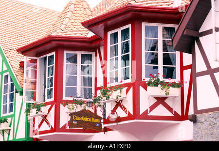 Typical german architecture in the area of the 22nd Oktoberfest, 2005, Blumenau, European Valley, Santa Catarina Stock Photo