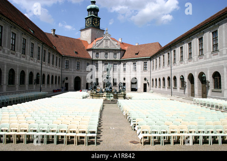 Munich Residence Brunnenhof before the start of the summer open air concert Bavaria Germany Stock Photo