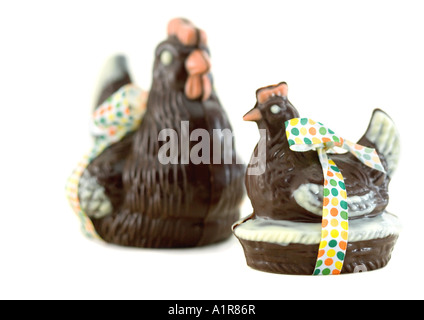 Chocolate chickens Stock Photo