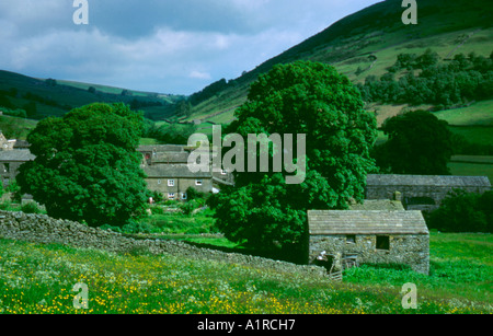 Village of Thwaite, Upper Swaledale, Yorkshire Dales National Park, North Yorkshire, England, UK. Stock Photo