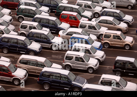 NEW SUZUKI LIANA CARS AND VITARA GRAND VITARA AND JIMNY CARS PARKED AT AVONMOUTH DOCKS NEAR BRISTOL UK Stock Photo