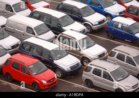 New Suzuki Cars And Vans Parked At Avonmouth Docks Near Bristol Uk