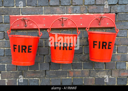 Fire buckets Stock Photo