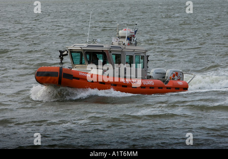 US Coast Guard boat on patrol Stock Photo