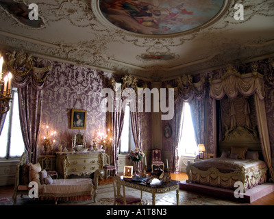 A bedroom at The Breakers mansion, Newport, Rhode Island,United States ...