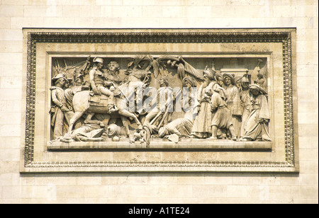 Arc de Triomphe, Paris, France. Battle of Aboukir bas relief. Stock Photo