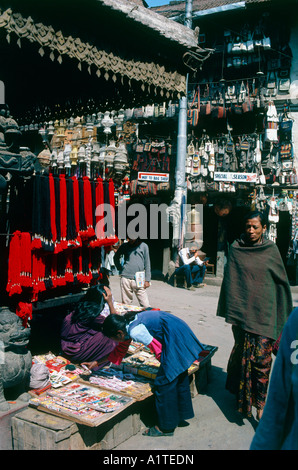 shops at indra chowk market city of kathmandu nepal Stock Photo