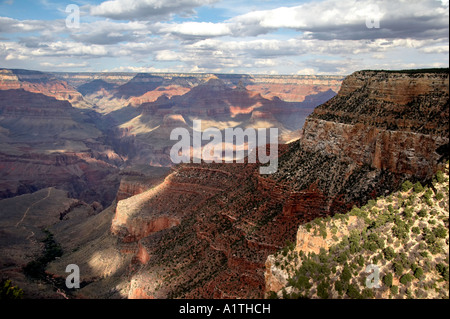 View from Bright Angel Lodge into the Grand Canyon (South Rim) Stock Photo