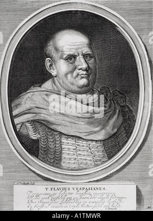 Imperator Caesar Vespasianus Augustus or Titus Flavius Vespasianus or Vespasian, 9 AD - 79 AD. Emperor of Rome. Stock Photo