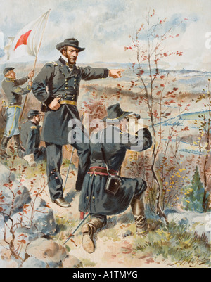 General Sherman at Kenesaw Mountain during the Battle of Allatoona Pass, October 4 1864. Stock Photo