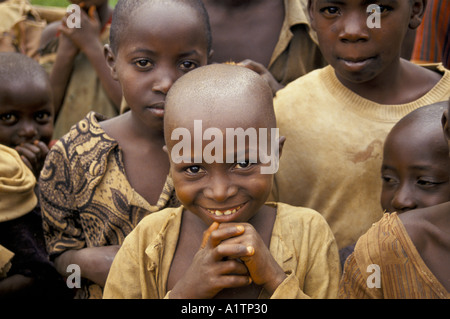 CHILD REFUGEES FROM BURUNDI IN RWANDA Stock Photo