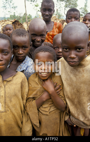 CHILD REFUGEES FROM BURUNDI IN RWANDA Stock Photo