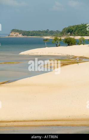 Sandy shoreline of the Rio Tapajos at Alter do Chao, nr confluence with the Amazon; Para state, Brazil. Stock Photo