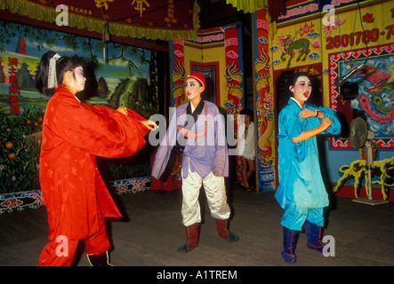 3, three, Chinese women, Asian women, Asians, female actors, wayang, Chinese opera, Singapore, Asia Stock Photo