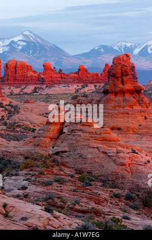 Windows area and La Sal mountains, Arches National Park, Utah, United ...