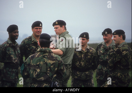 Prince Andrew,The Duke Of York Talking To Soldiers Of The Staffordshire Regiment.Of Which He Is The Colonel In Chief. Stock Photo