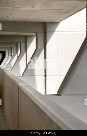 The Brunswick Centre, Camden, London, 1966-71, listed Grade II; redevelopment 2006. Walkway detail. Stock Photo