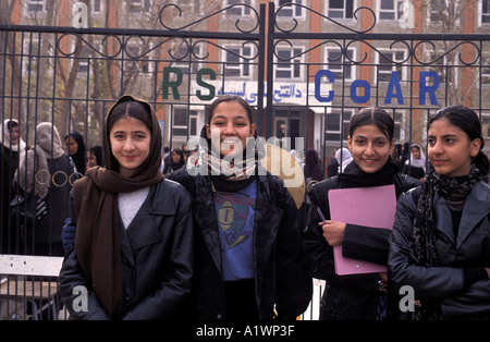 Girls outside their school Kabul Afghanistan Stock Photo