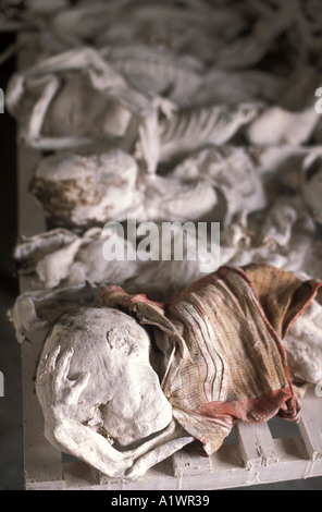 Rwanda Murambi massacre site Preserved bodies have been left as a memorial to the genocide Stock Photo