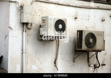 Outside Air conditioner in Tunis, capital of Tunisia Stock Photo