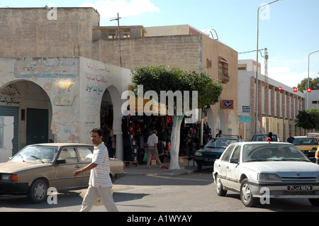 Street in Gabes city in Tunisia Stock Photo