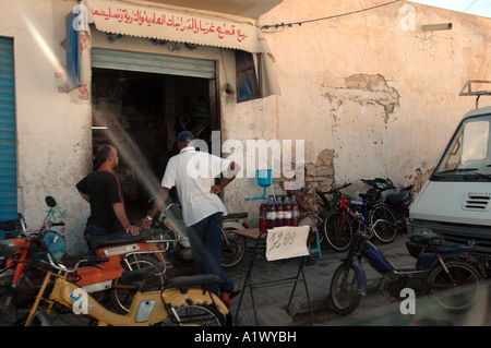 Illegal petrol selling in Gabes city in Tunisia Stock Photo