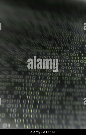 Computer "binary code" digital information on parchment paper Stock Photo