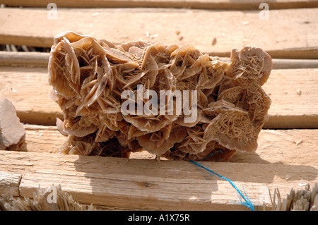 Souvenirs stall with desert roses on Sahara desert in Tunisia Stock Photo