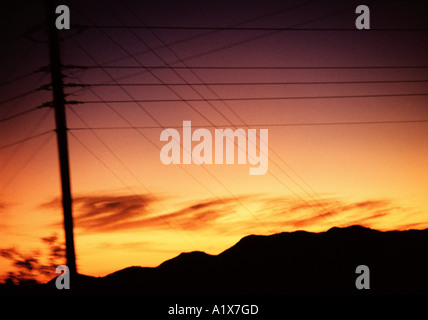 'Transit’, Phoenix Arizona. Atmospheric 35mm snap image with considerable visible film-grain. Stock Photo