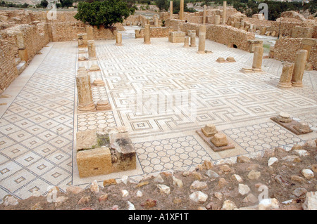 Roman bath ruins in ancient Sufetula, today known as Sbeitla, Tunisia Stock Photo