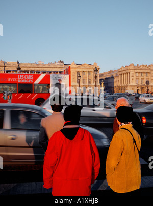 Bad traffic at 'Place de la Concorde', Paris, France. Stock Photo