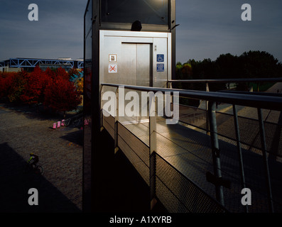 Outdoor elevator, Parc de la Villette, Paris, France. Stock Photo